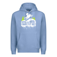 Colony Blue snowmobile throttle Premium Hoodie - artisFamous