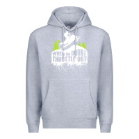 Heather Grey snowmobile throttle Premium Hoodie - artisFamous