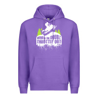 Purple snowmobile throttle Premium Hoodie - artisFamous
