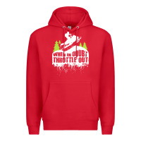 Red snowmobile throttle Premium Hoodie - artisFamous