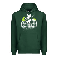 Sports Green snowmobile throttle Premium Hoodie - artisFamous