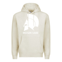 Oatmeal Heather spartan helmet Premium Hoodie - artisFamous
