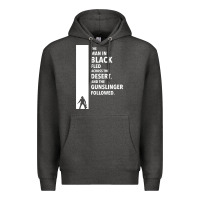 Charcoal Heather the man in black fled across the desert Premium Hoodie - artisFamous