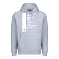 Heather Grey the man in black fled across the desert Premium Hoodie - artisFamous