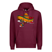 Burgundy maracas sombrero mexican Premium Hoodie - artisFamous