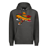 Charcoal Heather maracas sombrero mexican Premium Hoodie - artisFamous