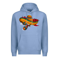 Colony Blue maracas sombrero mexican Premium Hoodie - artisFamous