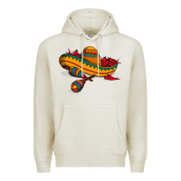 Oatmeal Heather maracas sombrero mexican Premium Hoodie - artisFamous