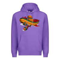 Purple maracas sombrero mexican Premium Hoodie - artisFamous