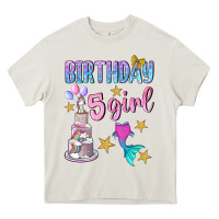 Cream birthday girl 5 Heavy Core Tee - BundleAndBundleShop