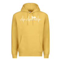 Antique Gold heartbeat recumbent bicycle bike cyclist biking Premium Hoodie - artisFamous