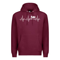 Burgundy heartbeat recumbent bicycle bike cyclist biking Premium Hoodie - artisFamous