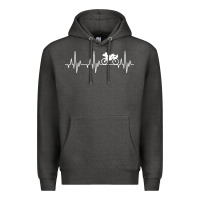 Charcoal Heather heartbeat recumbent bicycle bike cyclist biking Premium Hoodie - artisFamous