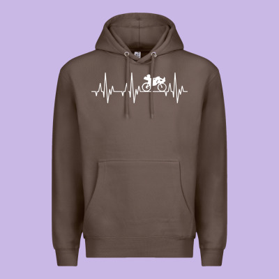 Heartbeat Recumbent Bicycle Bike Cyclist Biking Premium Hoodie Designed By Artisfamous