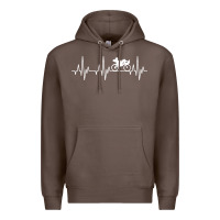 Coffee heartbeat recumbent bicycle bike cyclist biking Premium Hoodie - artisFamous