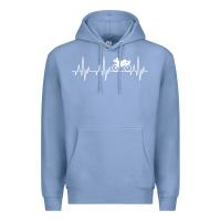 Colony Blue heartbeat recumbent bicycle bike cyclist biking Premium Hoodie - artisFamous
