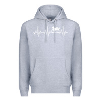 Heather Grey heartbeat recumbent bicycle bike cyclist biking Premium Hoodie - artisFamous