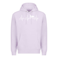 Lilac heartbeat recumbent bicycle bike cyclist biking Premium Hoodie - artisFamous