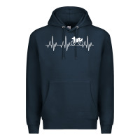 Navy heartbeat recumbent bicycle bike cyclist biking Premium Hoodie - artisFamous