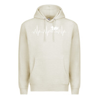 Oatmeal Heather heartbeat recumbent bicycle bike cyclist biking Premium Hoodie - artisFamous