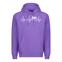 Purple heartbeat recumbent bicycle bike cyclist biking Premium Hoodie - artisFamous