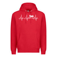 Red heartbeat recumbent bicycle bike cyclist biking Premium Hoodie - artisFamous