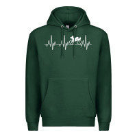 Sports Green heartbeat recumbent bicycle bike cyclist biking Premium Hoodie - artisFamous