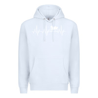 White heartbeat recumbent bicycle bike cyclist biking Premium Hoodie - artisFamous