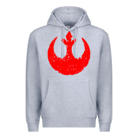 Heather Grey distressed rebel alliance symbol Premium Hoodie - artisFamous