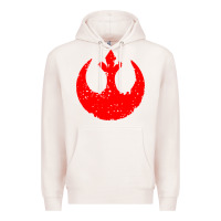 Pale Pink distressed rebel alliance symbol Premium Hoodie - artisFamous