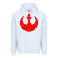 White distressed rebel alliance symbol Premium Hoodie - artisFamous