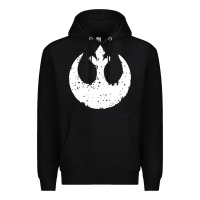 Black distressed rebel alliance symbol Premium Hoodie - artisFamous