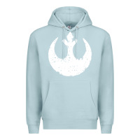 Blue Mist distressed rebel alliance symbol Premium Hoodie - artisFamous