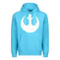 Ocean Blue distressed rebel alliance symbol Premium Hoodie - artisFamous