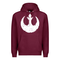Burgundy distressed rebel alliance symbol Premium Hoodie - artisFamous