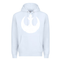 White distressed rebel alliance symbol Premium Hoodie - artisFamous