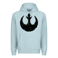 Blue Mist distressed rebel alliance symbol Premium Hoodie - artisFamous