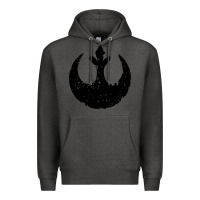 Charcoal Heather distressed rebel alliance symbol Premium Hoodie - artisFamous