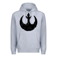 Heather Grey distressed rebel alliance symbol Premium Hoodie - artisFamous