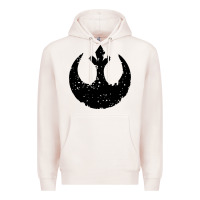 Pale Pink distressed rebel alliance symbol Premium Hoodie - artisFamous