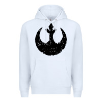 White distressed rebel alliance symbol Premium Hoodie - artisFamous