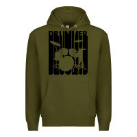 Army Green vintage retro drummer Premium Hoodie - artisFamous