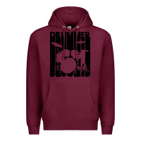 Burgundy vintage retro drummer Premium Hoodie - artisFamous