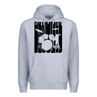 Heather Grey vintage retro drummer Premium Hoodie - artisFamous