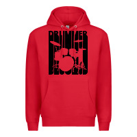Red vintage retro drummer Premium Hoodie - artisFamous