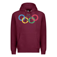 Burgundy Olympic Rings Premium Hoodie - artisFamous