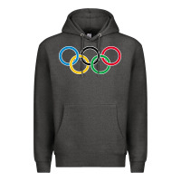 Charcoal Heather Olympic Rings Premium Hoodie - artisFamous