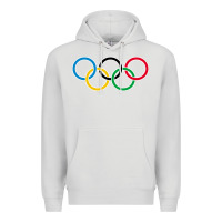 Dove Grey Olympic Rings Premium Hoodie - artisFamous