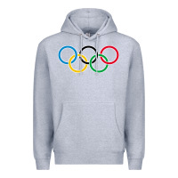 Heather Grey Olympic Rings Premium Hoodie - artisFamous