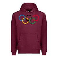 Burgundy Olympic Rings Premium Hoodie - artisFamous